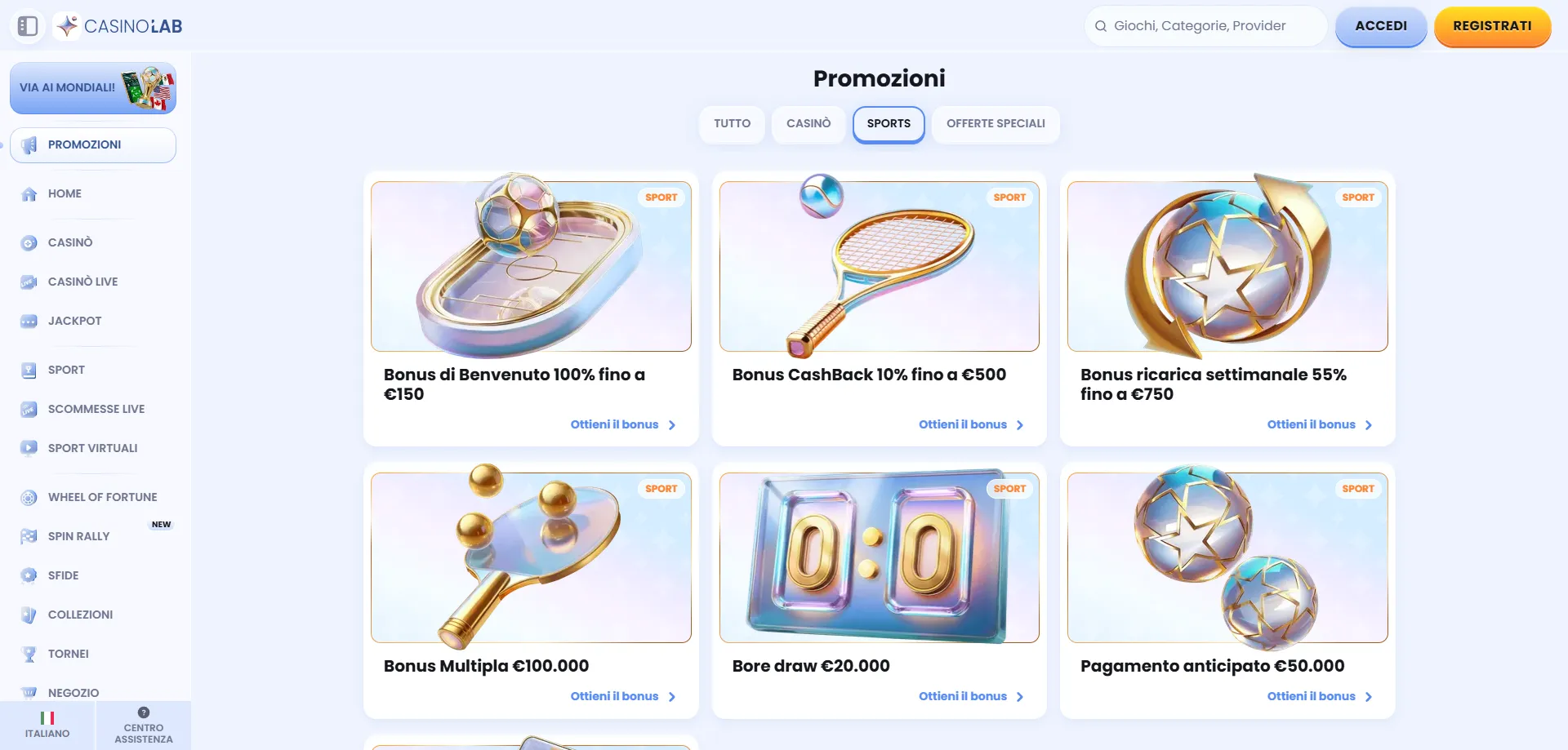 Promozioni Casinolab Casino 2026 &ndash; cashback, reload e free spin settimanali